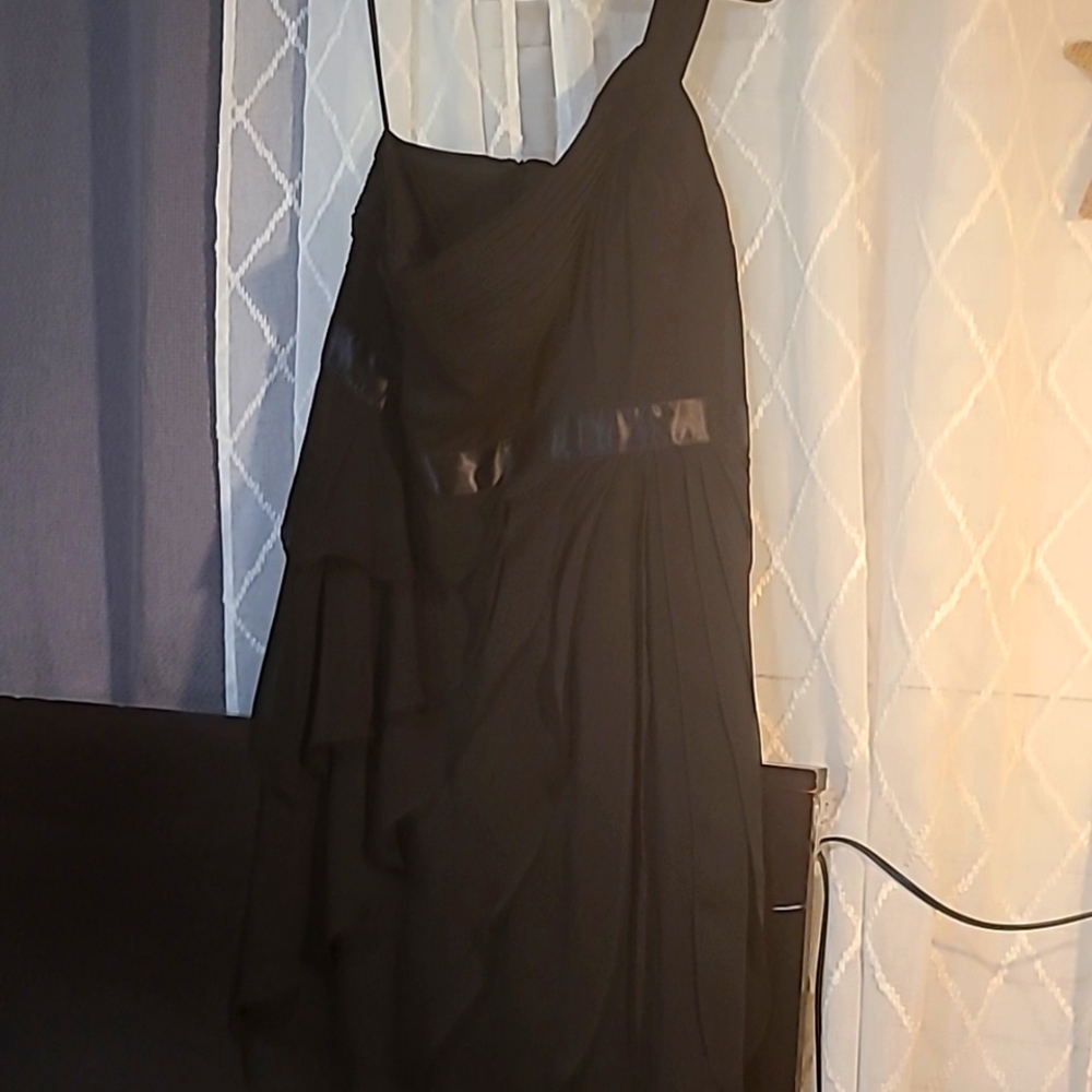 One shoulder black dress